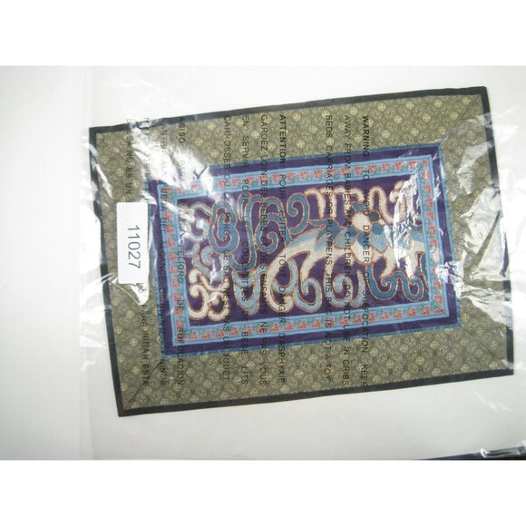 Vintage Asian Chinese Embroidered Silk Art Floral Panel Handmade Rectangle - Picture 6 of 6